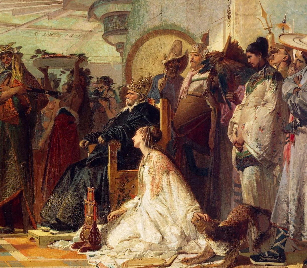 Marco Polo davanti al Gran Khan dei Tartari - Galleria Nazionale d’Arte Moderna, Roma, dettaglio